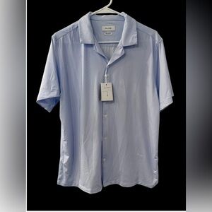 Porter & Ash Kinetic Stretch Button Up Sky Blue Men’s Shirt Size L NWT